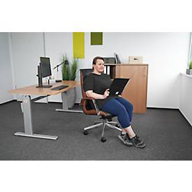 Chefsessel Wave, mit Armlehnen, schwarz/braun