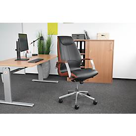 Chefsessel Wave, mit Armlehnen, schwarz/braun