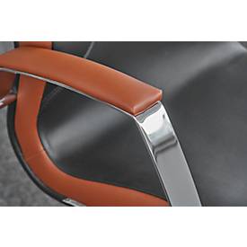 Chefsessel Wave, mit Armlehnen, schwarz/braun