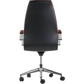 Chefsessel Wave, mit Armlehnen, schwarz/braun