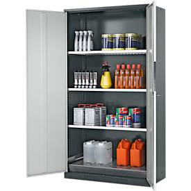 Chemikalienschrank Asecos CS-CLASSIC asecos, Flügeltür, 3 Böden, 1055x520x1950 mm, lichtgrau