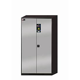 Chemikalienschrank asecos CS-CLASSIC-F, Flügeltüren, Front asecos Silber, B 1055 x T 520 x H 1950 mm