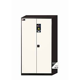 Chemikalienschrank asecos CS-CLASSIC-F, Flügeltüren, Front Reinweiß, B 1055 x T 520 x H 1950 mm