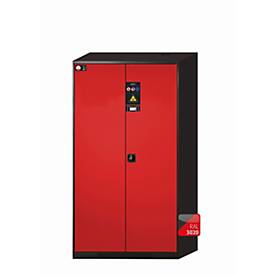 Chemikalienschrank asecos CS-CLASSIC-F, Flügeltüren, Front Verkehrsrot, B 1055 x T 520 x H 1950 mm
