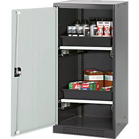Chemikalienschrank Asecos CS-CLASSIC, Flügeltür, 2 Auszugswannen, 545x520x1105 mm, lichtgrau