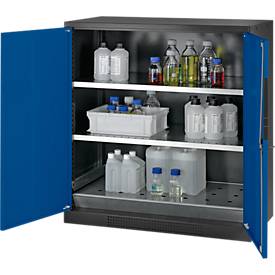 Chemikalienschrank Asecos CS-CLASSIC, Flügeltür, 2 Böden, 1055x520x1105 mm, enzianblau