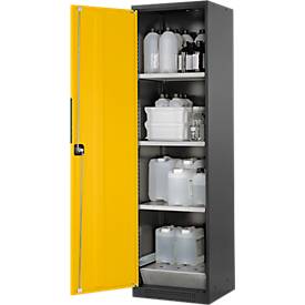 Chemikalienschrank Asecos CS-CLASSIC, Flügeltür, 3 Böden, 545x520x1950 mm, sicherheitsgelb