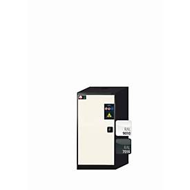 Chemikalienschrank asecos CS-CLASSIC, Flügeltür, Anschlag links, Front Reinweiß, B 545 x T 520 x H 1105 mm