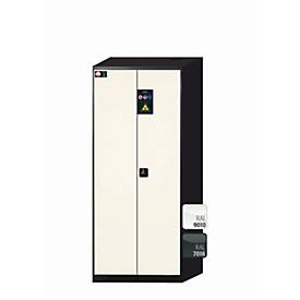 Chemikalienschrank asecos CS-CLASSIC, Flügeltüren, Front Reinweiß, B 810 x T 520 x H 1950 mm