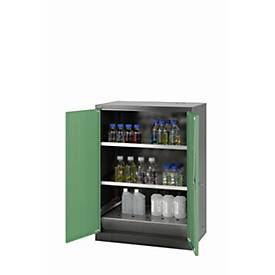 Chemikalienschrank asecos CS-CLASSIC, Flügeltüren, Front Resedagrün, B 810 x T 520 x H 1105 mm