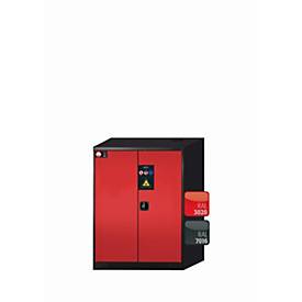 Chemikalienschrank asecos CS-CLASSIC, Flügeltüren, Front Verkehrsrot, B 810 x T 520 x H 1105 mm