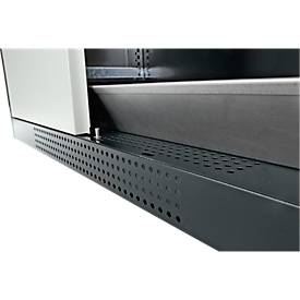 Chemikalienschrank Asecos CS-CLASSIC-G, Flügeltür m. Glasauschnitt, 4 Auszugswannen, 1055x520x1950 mm, lichtgrau