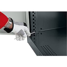 Chemikalienschrank Asecos CS-CLASSIC-G, Flügeltür m. Glasauschnitt, 4 Auszugswannen, 1055x520x1950 mm, lichtgrau