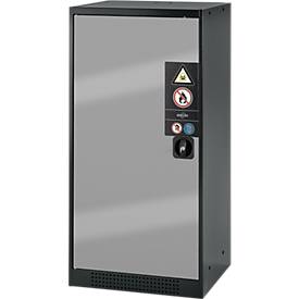 Chemikalienschrank, Flügeltür, 2 Auszugswannen, 545x520x1105 mm, silber