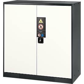 Chemikalienschrank, Flügeltür, 2 Böden, 1055x520x1105 mm, reinweiß
