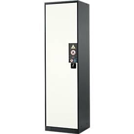 Chemikalienschrank, Flügeltür, 3 Böden, 545x520x1950 mm, reinweiß