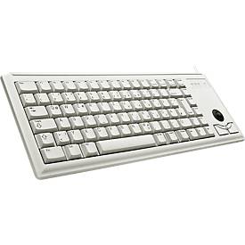 Cherry Compact-Keyboard G84-4400, QWERTZ, mit Trackball, 2 Maustasten, Kabellänge 1,75 m, hellgrau