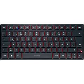 Cherry Multi-Device Tastatur KW 9200 Mini, QWERTZ, 2x Bluetooth 5.0, 2.4 GHz Funk- und USB-C-Kabelkanal, wiederaufladbar, schwarz