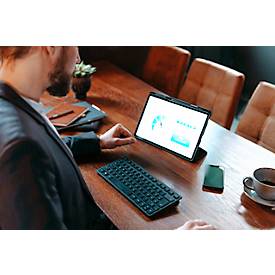 Cherry Multi-Device Tastatur KW 9200 Mini, QWERTZ, 2x Bluetooth 5.0, 2.4 GHz Funk- und USB-C-Kabelkanal, wiederaufladbar, schwarz