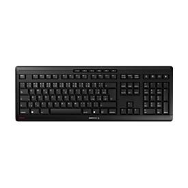 Cherry Stream Wireless - Taille réelle (100 %) - Avec fil &sans fil - FR sans fil +USB - QWERTZ - Noir