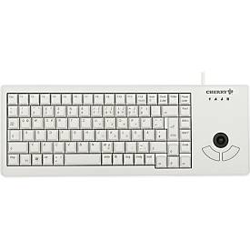 Cherry Tastaur XS Trackball Keyboard G84-5400, QWERTZ, mit 2 Maustasten, USB-Anschluss, hellgrau
