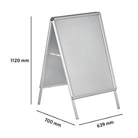 Chevalet de trottoir - L 639 x P 700 x H 1120 mm - pour format A1 - recto/verso - film anti-reflet - résistant aux intempéries (livré sans affiche)