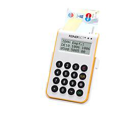 Chipkartenleser REINER SCT cyberJack® one, Sicherheitsklasse 3, SECODER-Funktion, TAN Generator, USB 2.0, USB-Kabel, B 68 x T 12 x H 114 mm, weiß-gelb