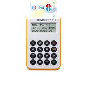 Chipkartenleser REINER SCT cyberJack® one, Sicherheitsklasse 3, SECODER-Funktion, TAN Generator, USB 2.0, USB-Kabel, B 68 x T 12 x H 114 mm, weiß-gelb