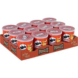 Chips Pringles Original, vegane Kartoffelchips mit dezenter Salznote, 12 Dosen mit jeweils 40 g, in Karton
