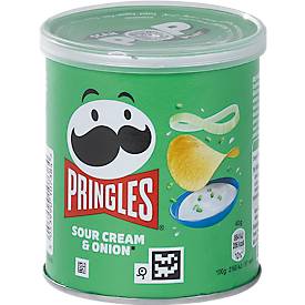 Chips Pringles Sour Cream & Onion, vegane Kartoffelchips mit Sauerrahm- und Zwiebel-Geschmack, 12 Dosen mit jeweils 40 g, in Karton