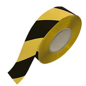 Cinta de señalización de suelos Safety-Floor Permanent, para superficies selladas, An 50 mm x L 33 m, negro/amarillo