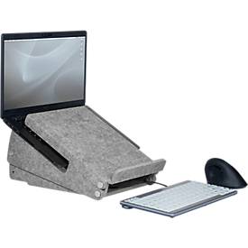 Circular-Line Laptopständer Bakker Elkhuizen Ergo-Top 320, 60% recyceltes Material, B 215 x H 140 x T 350, lichtgrau