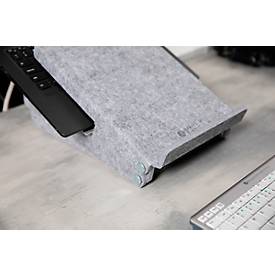 Circular-Line Laptopständer Bakker Elkhuizen Ergo-Top 320, 60% recyceltes Material, B 215 x H 140 x T 350, lichtgrau