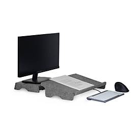 Circular-Line Monitorständer Bakker Elkhuizen Q-riser 50, aus 60% recyceltem Material, B 300 x T 250 x H 50 mm, lichtgrau