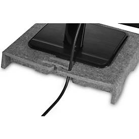 Circular-Line Monitorständer Bakker Elkhuizen Q-riser 50, aus 60% recyceltem Material, B 300 x T 250 x H 50 mm, lichtgrau