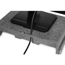 Circular-Line Monitorständer BakkerElkhuizen Q-riser 110, aus 60% recyceltem Material, B 375 x H 75 x T 250 mm, lichtgrau