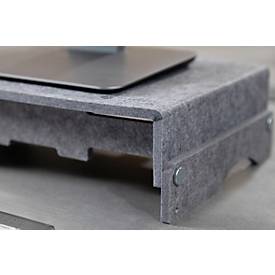 Circular-Line Monitorständer BakkerElkhuizen Q-riser 110, aus 60% recyceltem Material, B 375 x H 75 x T 250 mm, lichtgrau