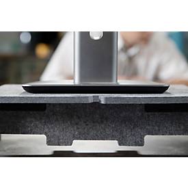 Circular-Line Monitorständer BakkerElkhuizen Q-riser 110, aus 60% recyceltem Material, B 375 x H 75 x T 250 mm, lichtgrau