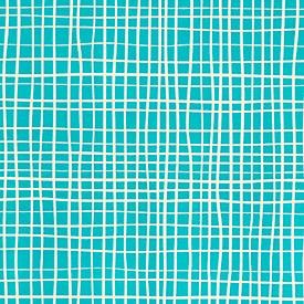 Clairefontaine Kraftpapier, 5 Tinyrollen, 5 m x 0,35 m, türkis mit Gittermuster