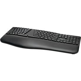 Clavier Kensington Pro Fit® Ergo, design ergonomique, sans fil, repose-poignets, Windows & Mac, L 216 x P 436 x H 38 mm noir