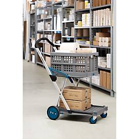 Clax Transportmobil Klappmobil, 2 Etagen 60 kg, Klappbox 46 l, faltbar, gratis EDUSCHO Caffè Crema 1 kg