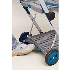 Clax Transportmobil Klappmobil, 2 Etagen 60 kg, Klappbox 46 l, faltbar, gratis EDUSCHO Caffè Crema 1 kg