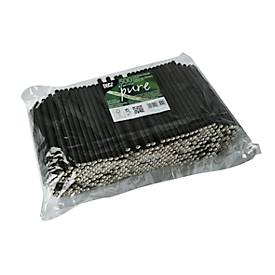Cocktail Strohhalme Papstar, Einweg, L 150 x Ø 7 mm, aus FSC®-zertifiziertem Papier, schwarz, 500 Stück