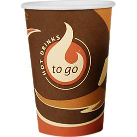 Image of Coffee to go Becher, für 0,3 l, Ø 80 x H 116 mm, bedruckte Pappe, beige-schwarz, 50 Stück