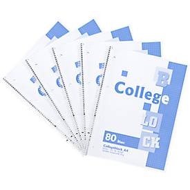 Collegeblock, kariert, DIN A4, 5 Stück