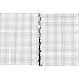 Collegeblock LANDRÉ Recycling, 80 Blatt, DIN A4+, 70 g/m², 4-fach gelocht, Spiralbindung, OPTIK PAPER®, kariert, Rand links, mehrfarbig
