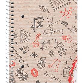 Collegeblock LANDRÉ Recycling, 80 Blatt, DIN A4+, 70 g/m², 4-fach gelocht, Spiralbindung, OPTIK PAPER®, kariert, Rand links, mehrfarbig