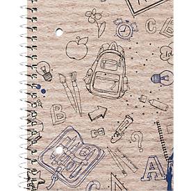 Collegeblock LANDRÉ Recycling, 80 Blatt, DIN A4+, 70 g/m², 4-fach gelocht, Spiralbindung, OPTIK PAPER®, Lineatur 27, blau