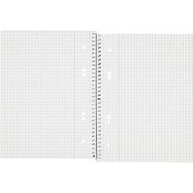 Collegeblock LANDRÉ Recycling, 80 Blatt, DIN A5+, 70 g/m², 6-fach gelocht, Spiralbindung, OPTIK PAPER®, kariert, Rand links, mehrfarbig