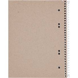 Collegeblock LANDRÉ Recycling, 80 Blatt, DIN A5+, 70 g/m², 6-fach gelocht, Spiralbindung, OPTIK PAPER®, kariert, Rand links, mehrfarbig